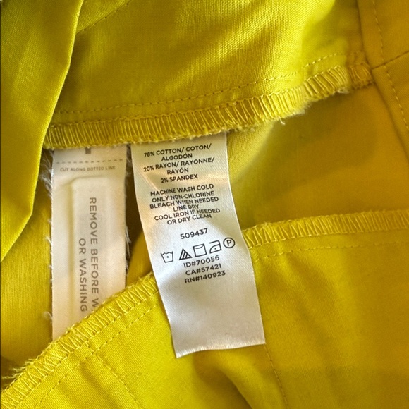 LOFT Chartreuse Yellow wide leg crop Trousers - Picture 3 of 5